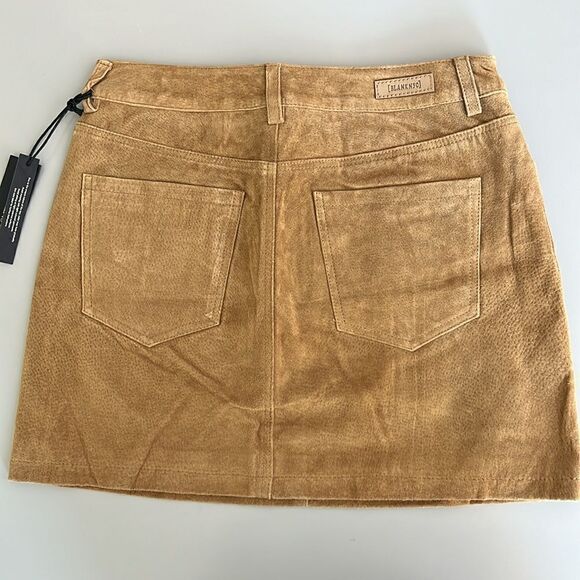 NWT Blank NYC Genuine Leather Real Suede Mini Skirt Size 27 - Picture 4 of 11